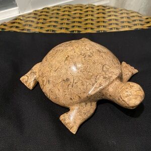 VTG Tortoise Natural Coral Stone. Hand Made/Carved In Pakistan
